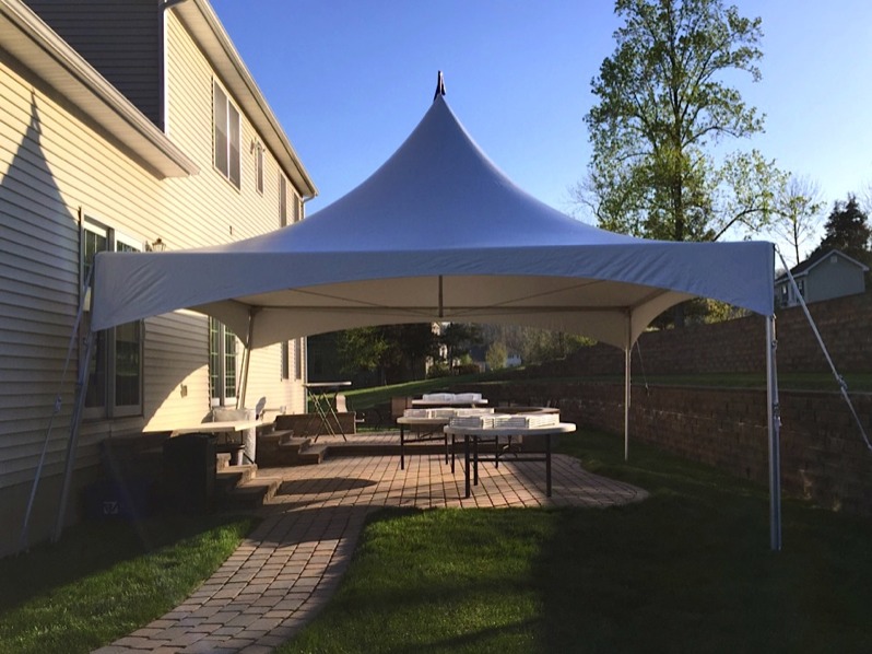 Rental Tent Over Patio in Yard