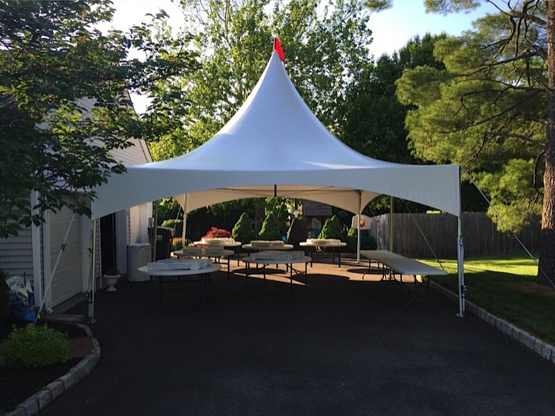 Tent Set Up On a Driveway