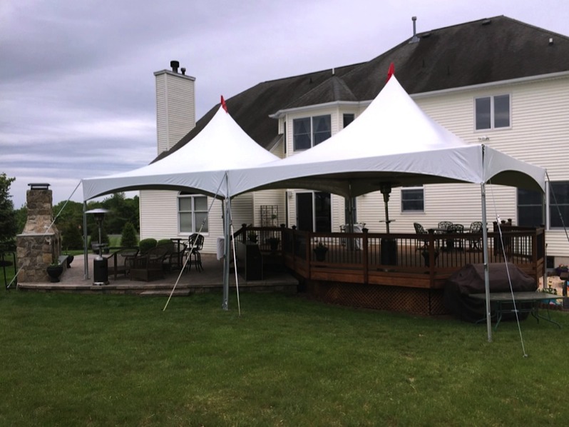 Tent Rental Set Up Over Deck